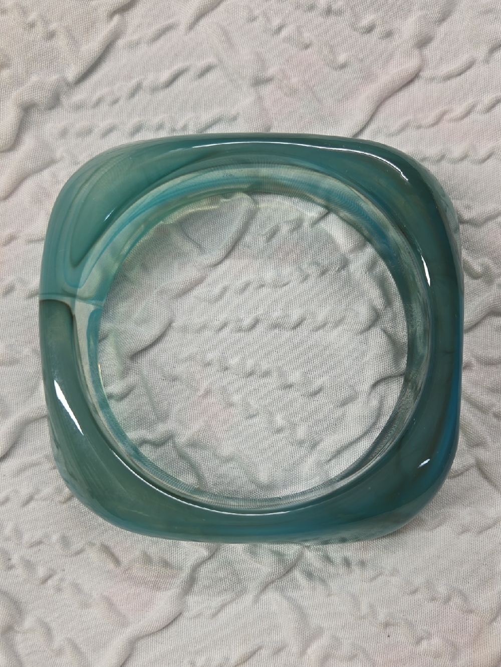 Teal Marbled Acrylic Bangle Bracelet #2